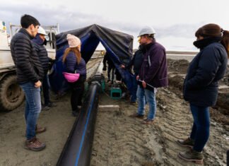 Avanza la obra en la Laguna de los Cisnes en Río Grande