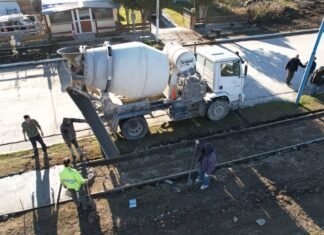 Comenzó la segunda etapa de veredas en el casco céntrico de Tolhuin