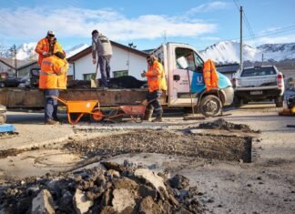 Borgna destacó la continuidad de los trabajos de bacheo