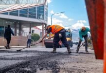 La municipalidad realizó trabajos de repavimentación en la calle 12 de octubre